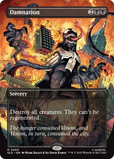 damnation venom mtg card spider man secret lair