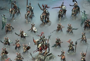 A collection of skeletal warriors standing in a fog-covered battlefield.
