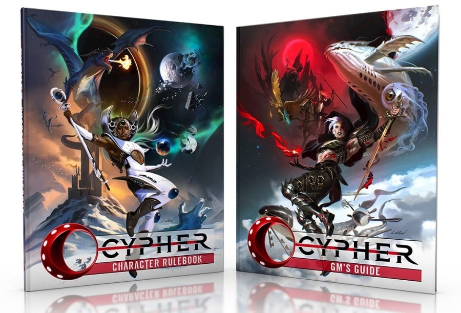 A screenshot of two hardcover books with the words Cypher printed on both.