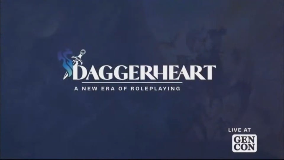 The logo "Daggerheart: A New rra in Roleplaying" in white letters on a purple background.