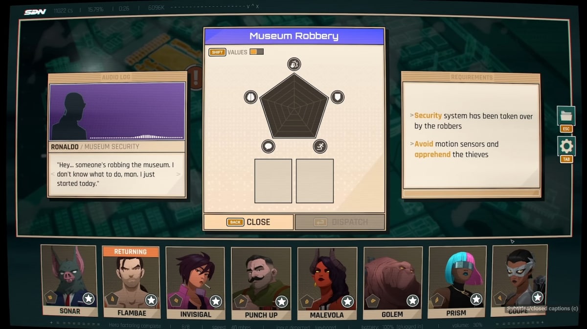 Dispatch Hero Select