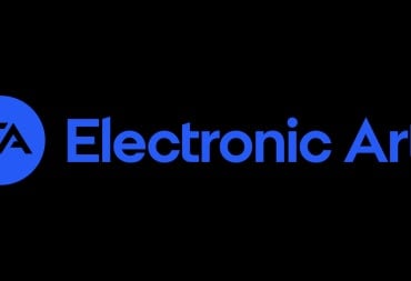 Electronic Arts logo in blue on black