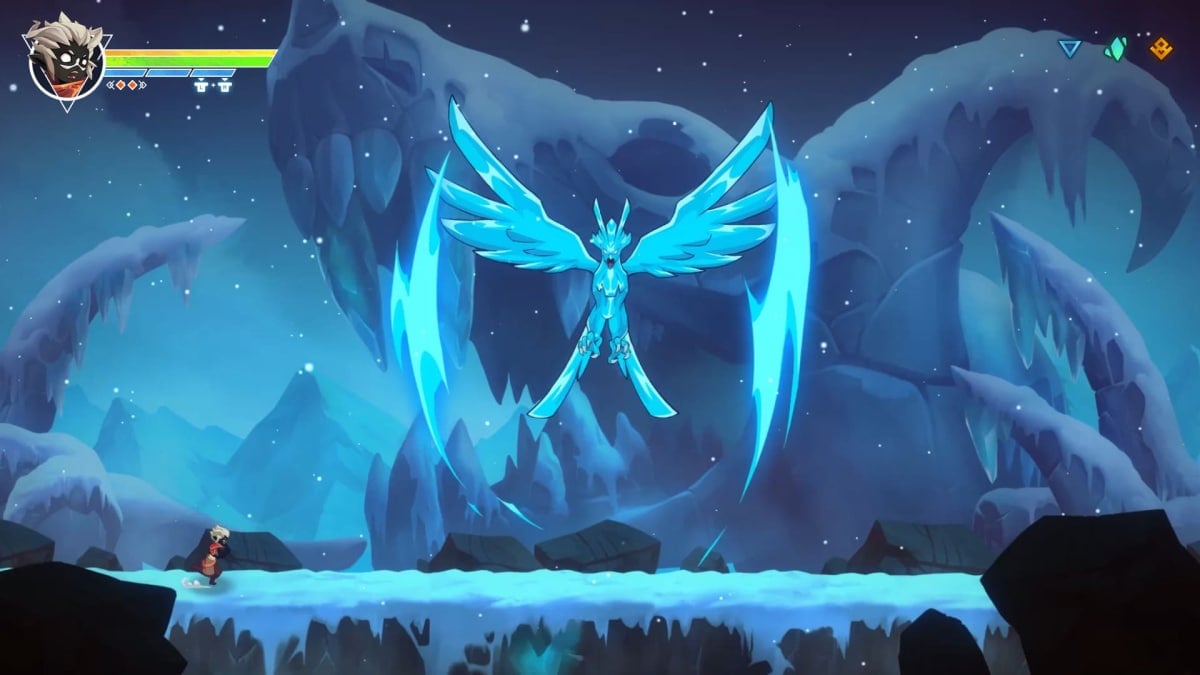 Hira fights the Ice Falcon in Fallen Tear: The Ascension