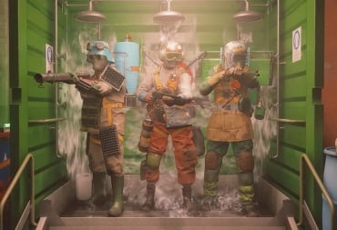 Three characters standing underneath showers in FBC: Firebreak
