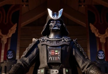 Darth Vader Samurai holding his arms out in the 2025 Fortnite Star Wars crossover