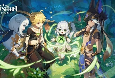 Genshin's Sumeru characters with Nahida and Xbox logo