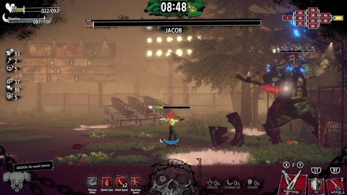 The player battling the Jacob boss in Hotel Barcelona