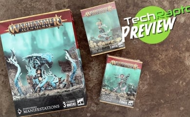 An image from our Idoneth Deepkin preview featuring three new boxed products