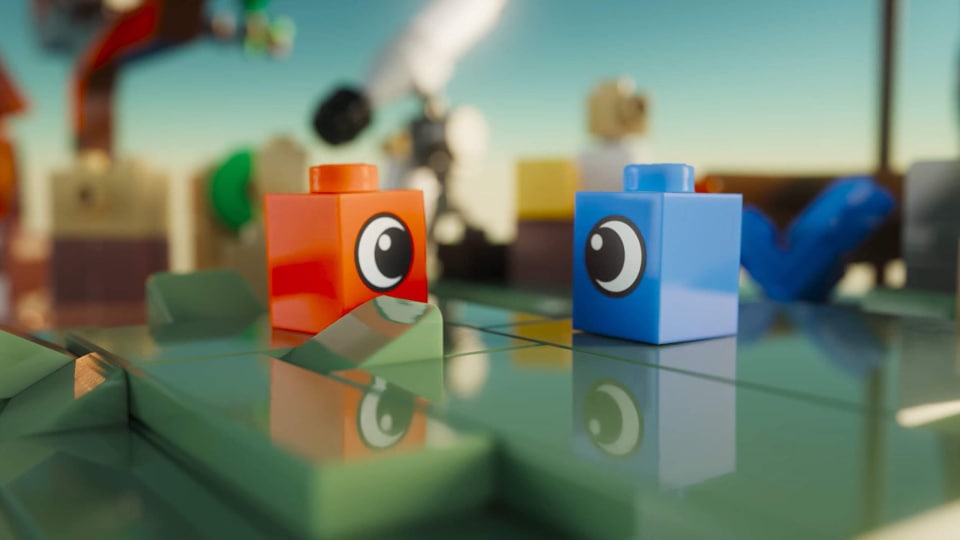 The two Lego stud protagonists of Lego Voyagers