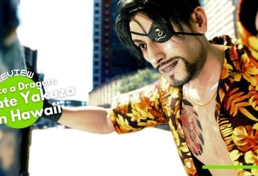 Majima opens up a chest in Like a Dragon: Pirate Yakuza in Hawaii