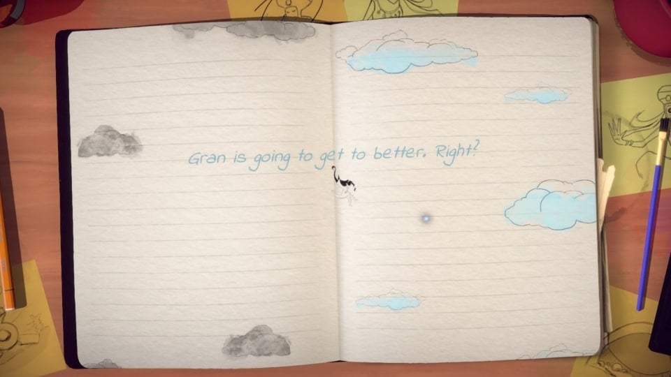 Izzy from Lost Words writes in her journal, wondering if her grandma will recover from a stroke