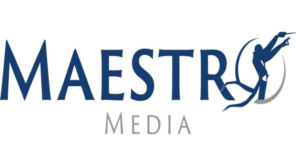 The company title "Maestro Media" in blue text on a white background.
