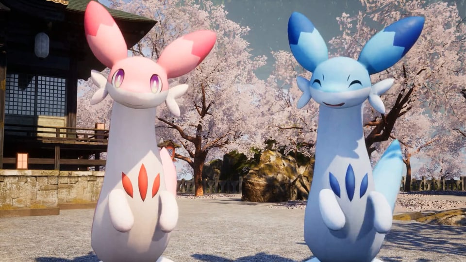 Two Pals that definitely aren't based on Latios and Latias in Palworld