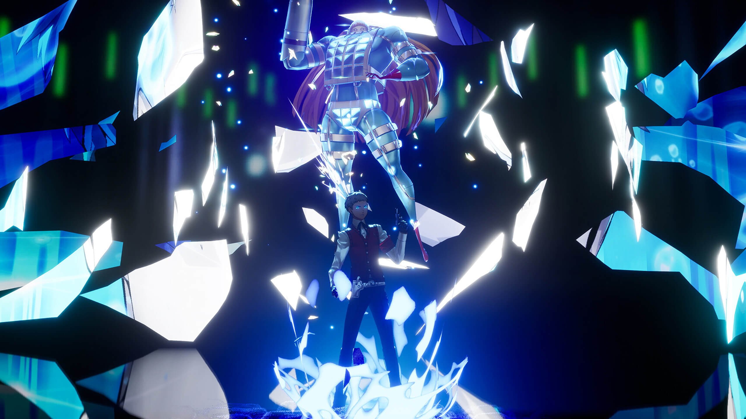 Akihiko summoning his Persona in Persona 3 Reload