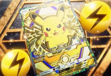 A Pikachu ex card from the new Pokemon TCG Pocket Deluxe Pack ex set