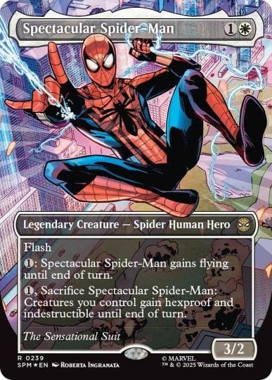 sensational spiderman suit mtg card