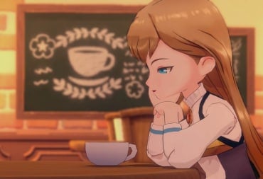 Freya with a cup of coffee.