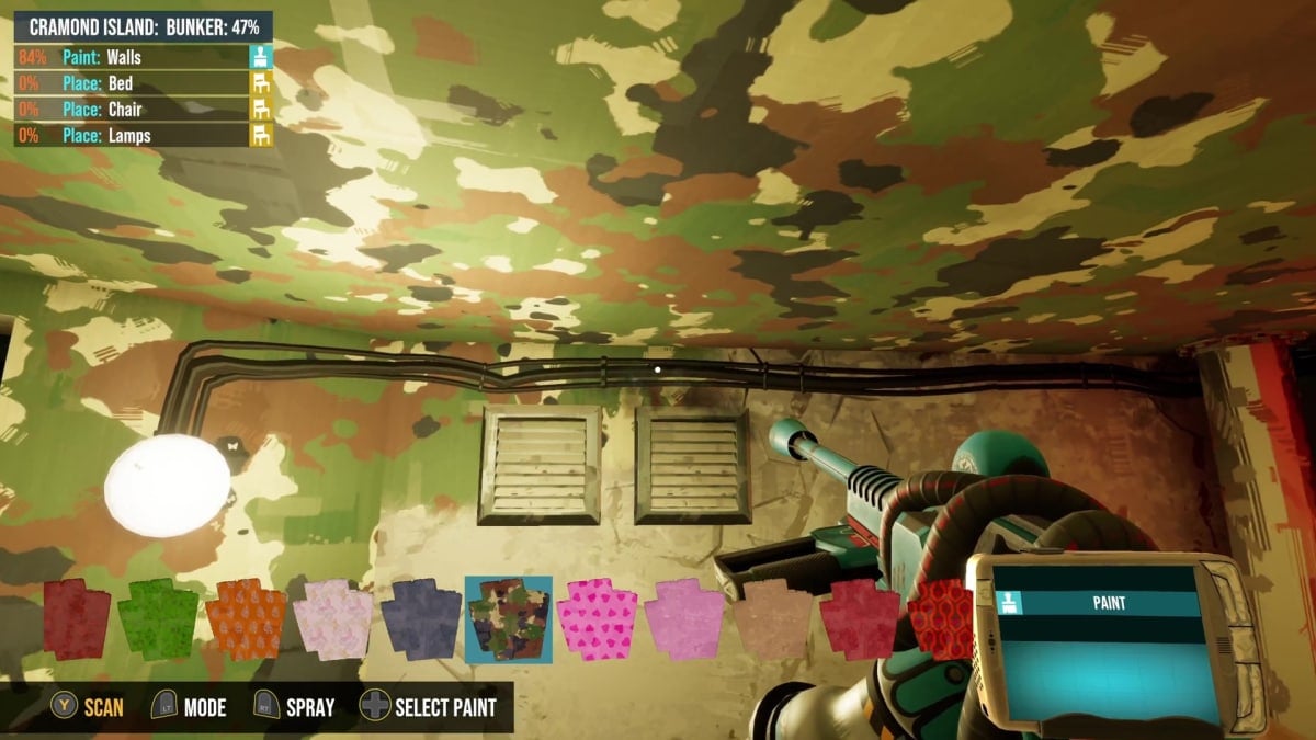 The player renovating a bunker in There Are No Ghosts at the Grand