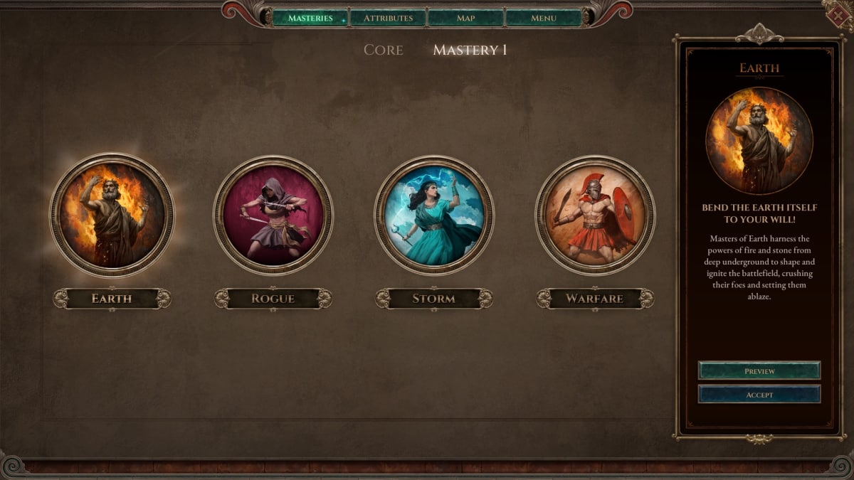 Titan Quest 2 masteries page