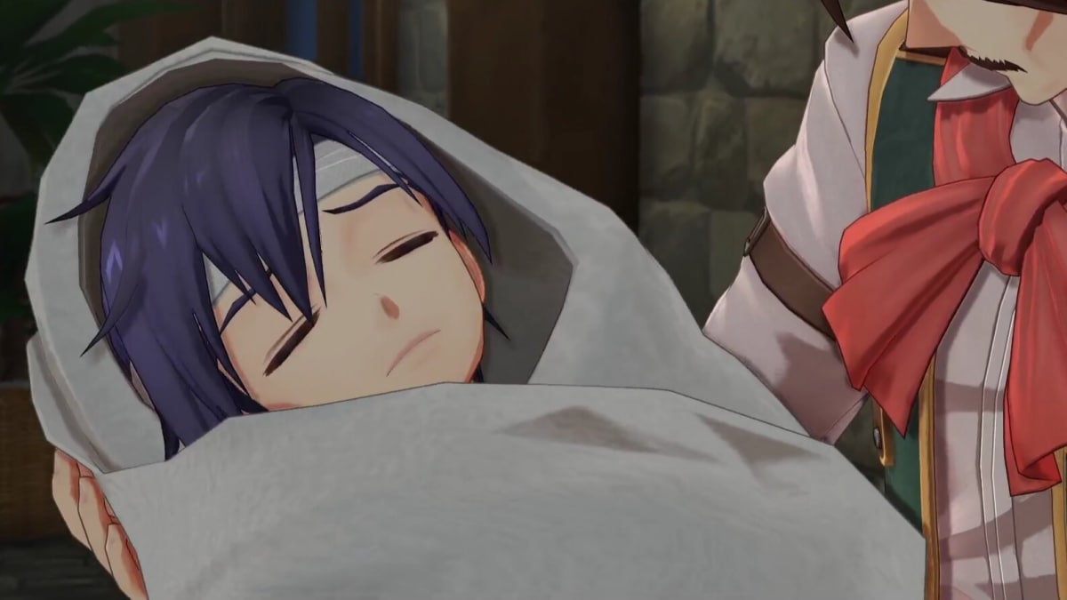 Trails of the Sky 1st Chapter's Joshua in the opening scene of the Prologue Chapter after he was rescued by Cassius Bright.