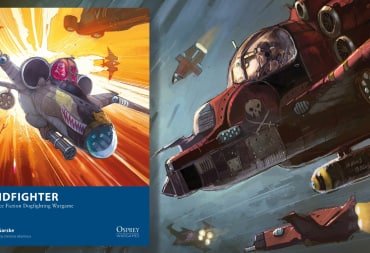 Header image for our Voidfighter Review featuring the game book and artwork of a space fighter pilot