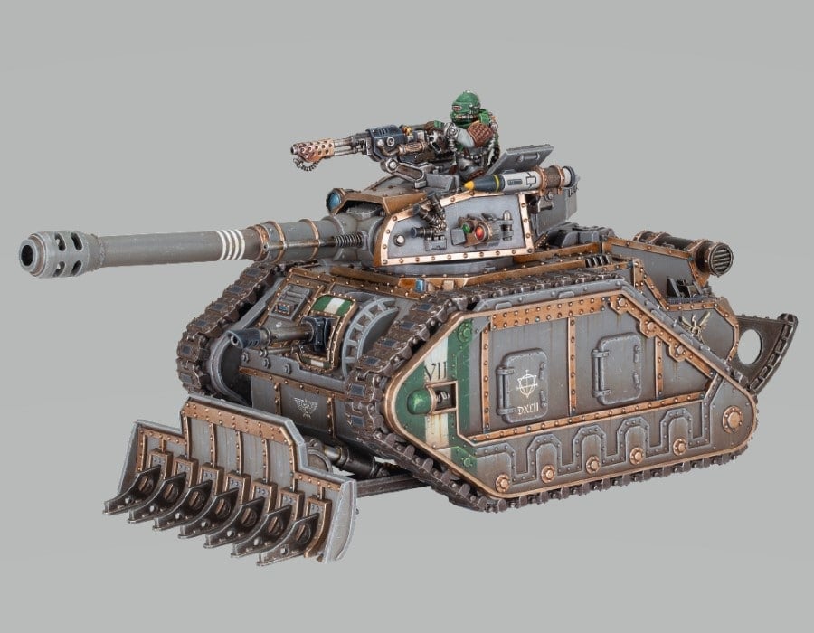 A tank miniature on a white background.