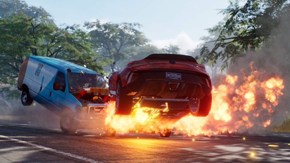 Two cars colliding in Wreckreation